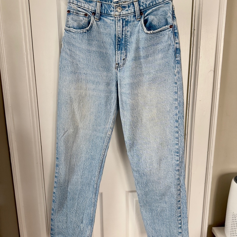 Abercrombie & Fitch Light Blue 90s Straight High Waisted Curve Love Jeans